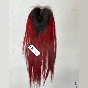 Vietnamese Ombre Burgudy Straight Lace Closure